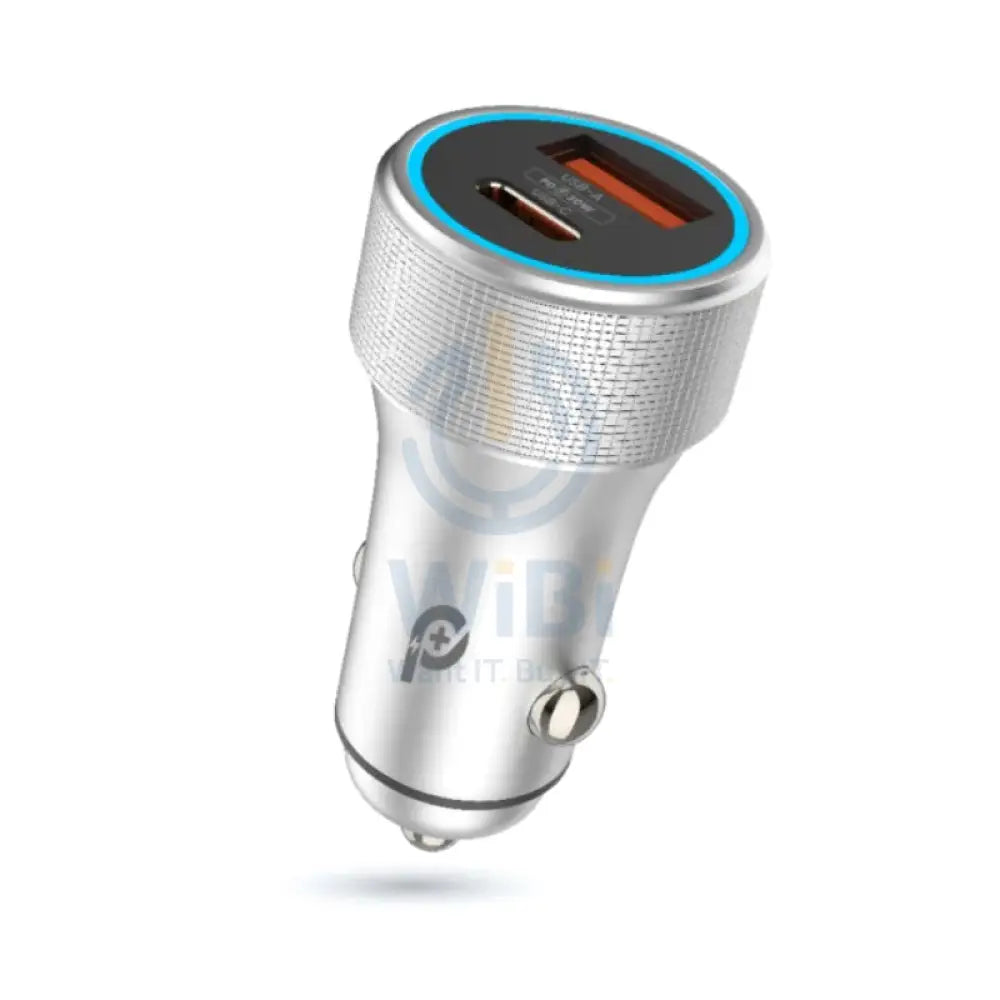 PowerO + Power Extreme Dual Port Car Charger - 48W / USB-A / USB-C / Grey Accessories > Mobiles & Tablets > Mobiles >