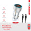 PowerO + Power Extreme Dual Port Car Charger with Type-C Cable - 48W / USB-A / USB-C / Grey Accessories > Mobiles &