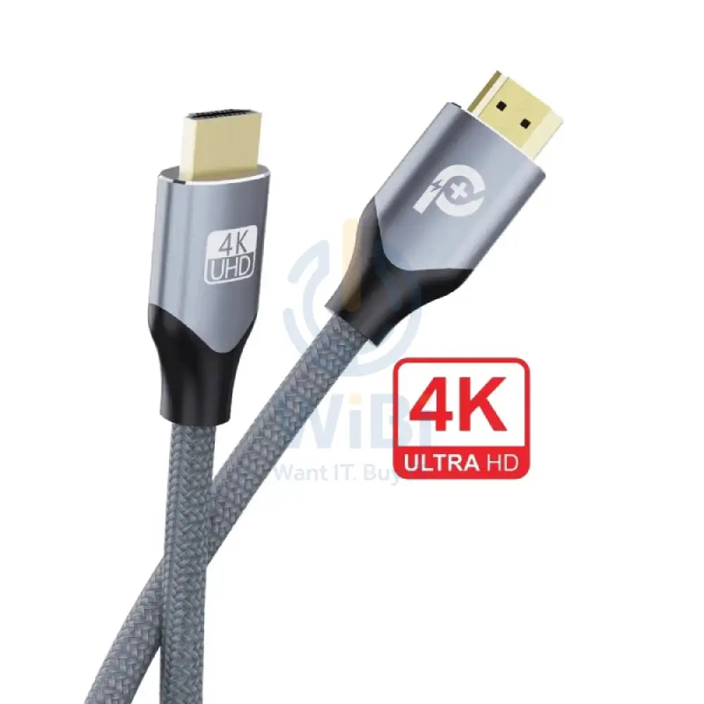 PowerO + Visual 4K Braided Cable - HDMI / 3 Meter / Grey Accessories > Cables & Converters > Cables
