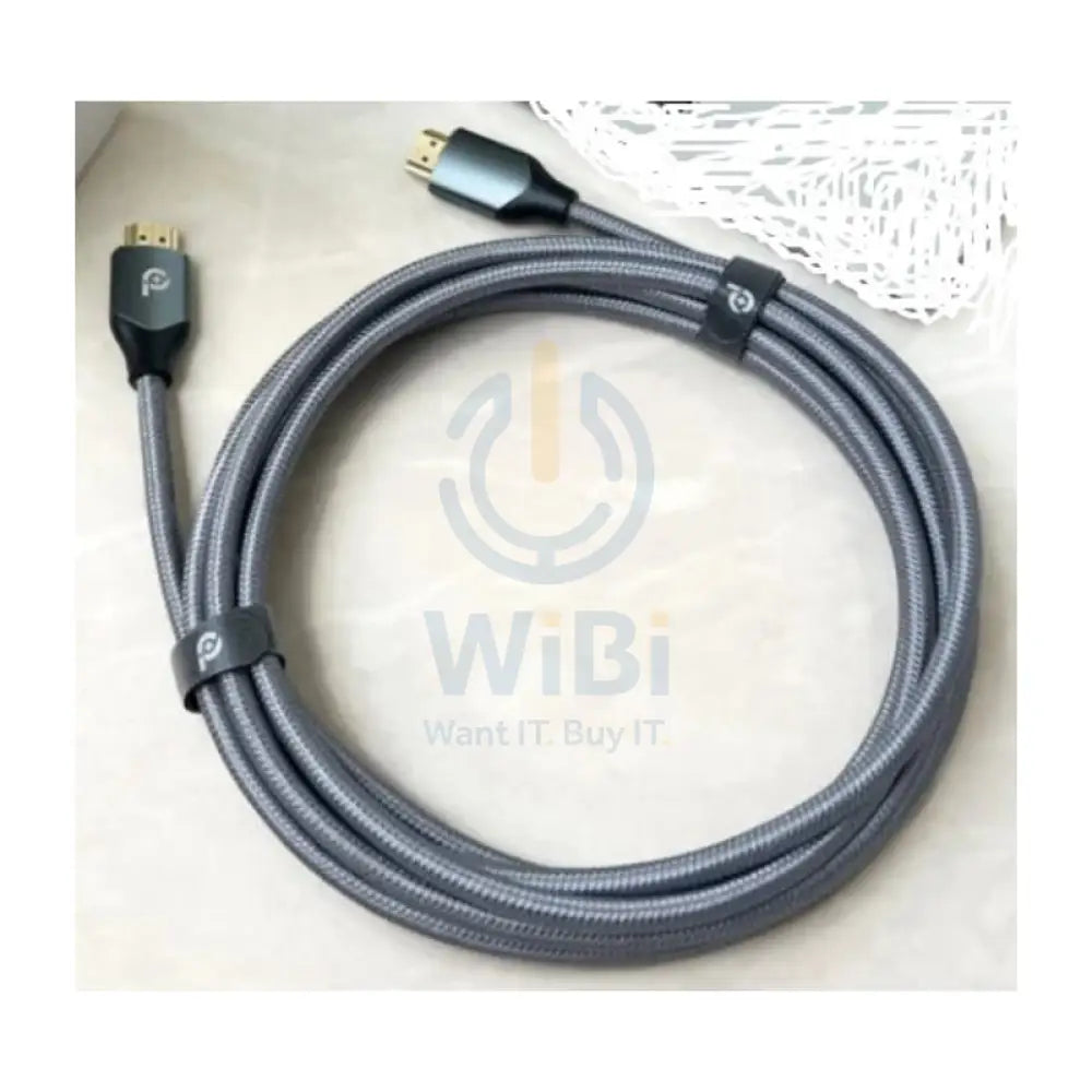 PowerO + Visual 8K Braided Cable - HDMI / 5 Meter / Grey Accessories > Cables & Converters > Cables