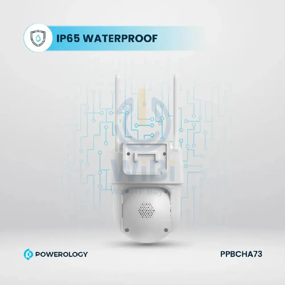 Powerolgoy Built-In Solar Pan & Tilt Outdoor Camera - White Cameras > Security Cameras