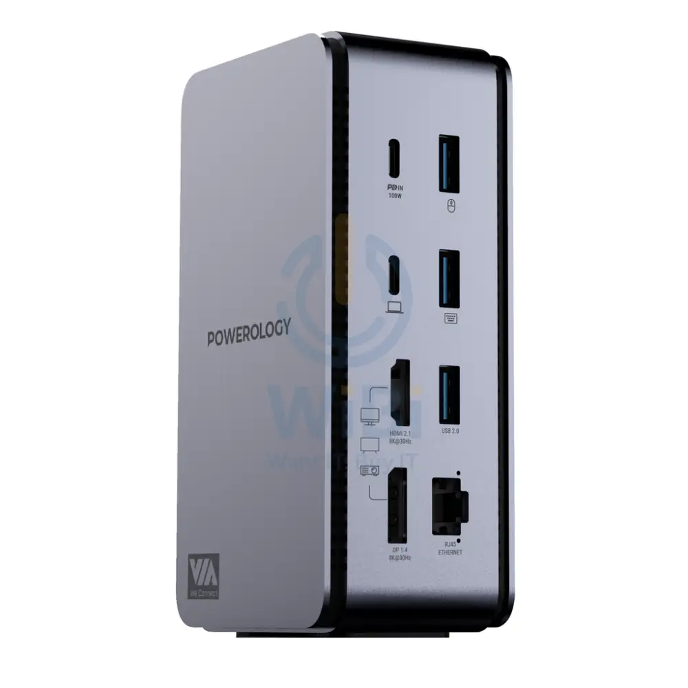 Powerology 15 In 1 Dual Dock Station - 100W / Gray Accessories > Smart Devices