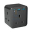 Powerology 3-Outlet Wall Socket With Fast Charging USB - Black Accessories > Power Adapters
