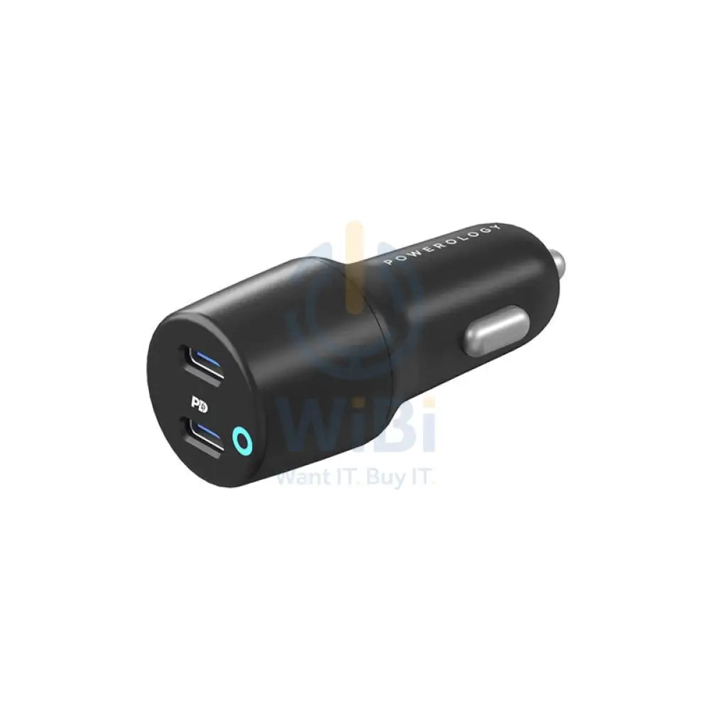 Powerology 45W Ultra-Quick Car Charger - 45W / USB-C / Black
