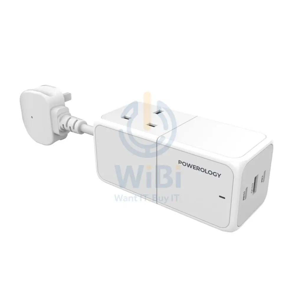 Powerology 65W Power StriP With Dual Power Sockets - White Accessories > Smart Devices