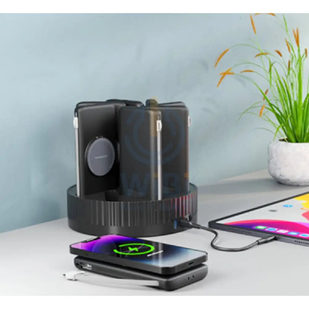 Powerology 8 in 1 Power Bank - 10000mAh / Lightning / Type-C / Black Accessories > Power Bank