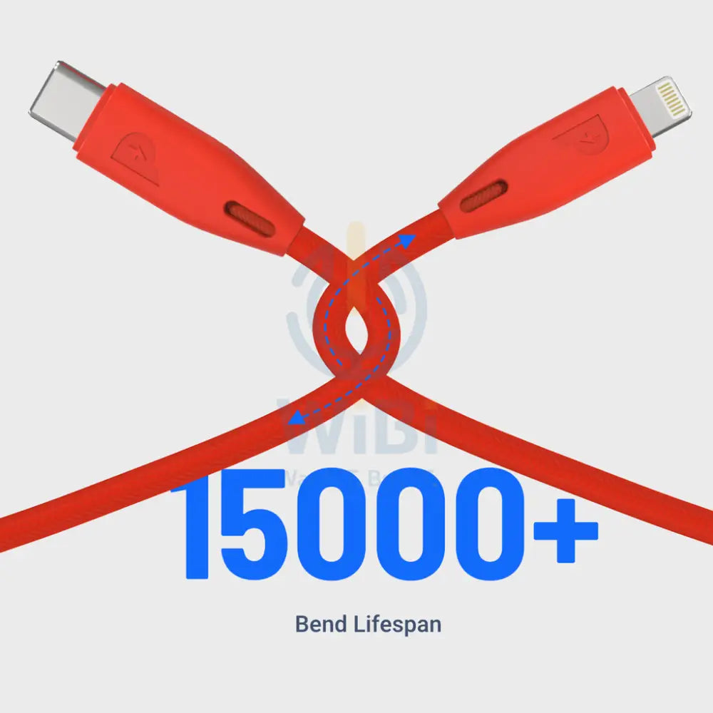 Powerology Braided USB-C to Lightning Cable - 2m / Red Accessories > Cables & Converters > Cables > Offer Zone