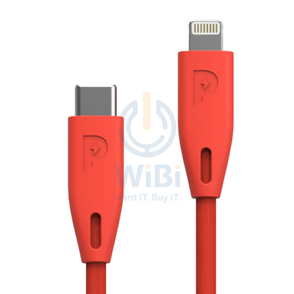 Powerology Braided USB-C to Lightning Cable - 2m / Red Accessories > Cables & Converters > Cables > Offer Zone