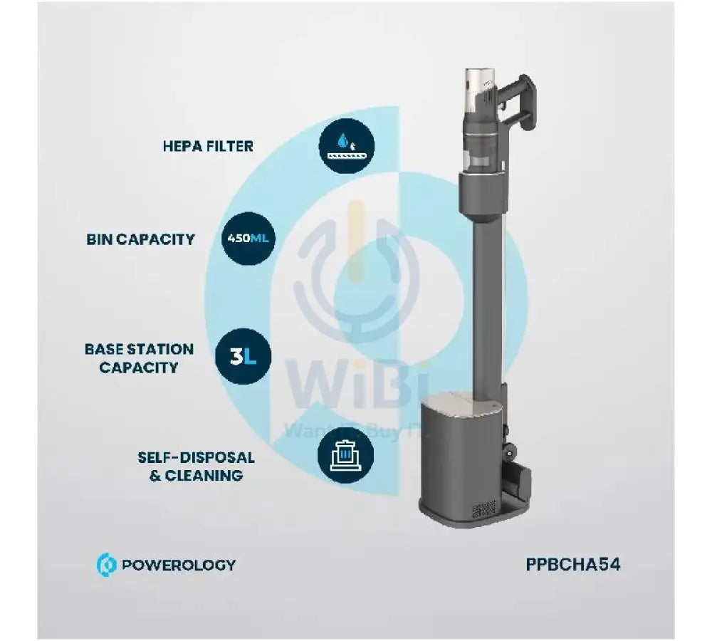 Powerology Cordless Vacuum Auto-Disposal Charging - Black Accessories > Smart Devices