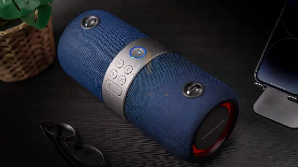 Powerology Cypher Portable Stereo Speaker – Bluetooth / 3-inch / Dark Blue Accessories > Audio > Speakers