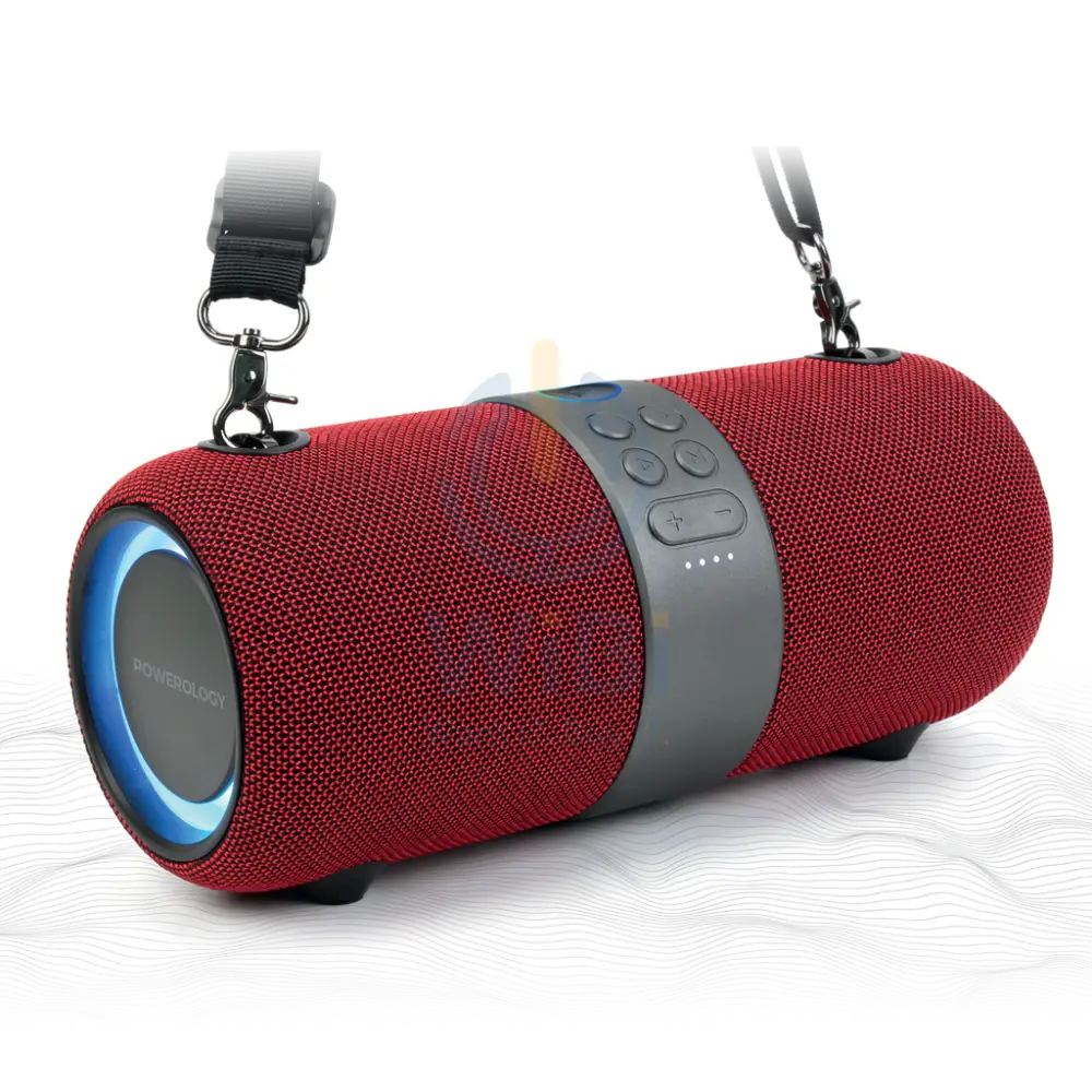 Powerology Cypher Portable Stereo Speaker – Bluetooth / 3-inch / Red Accessories > Audio > Speakers