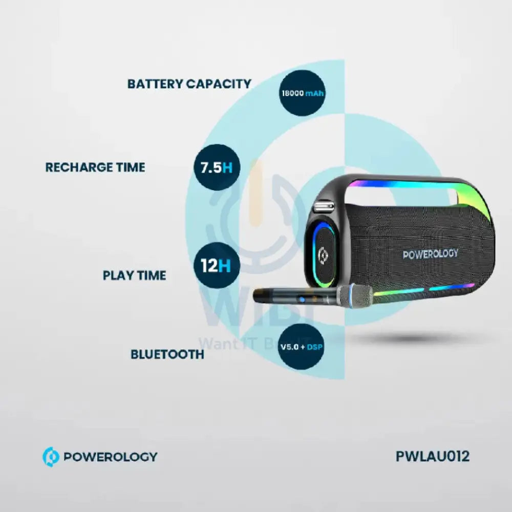 Powerology Deep Bass Party Speaker - Bluetooth / Black Accessories > Audio > Speakers