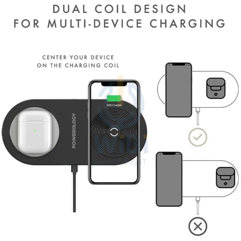 Powerology Dual Wireless Powerpad Charger - 15W / Black Accessories > Power Adapters