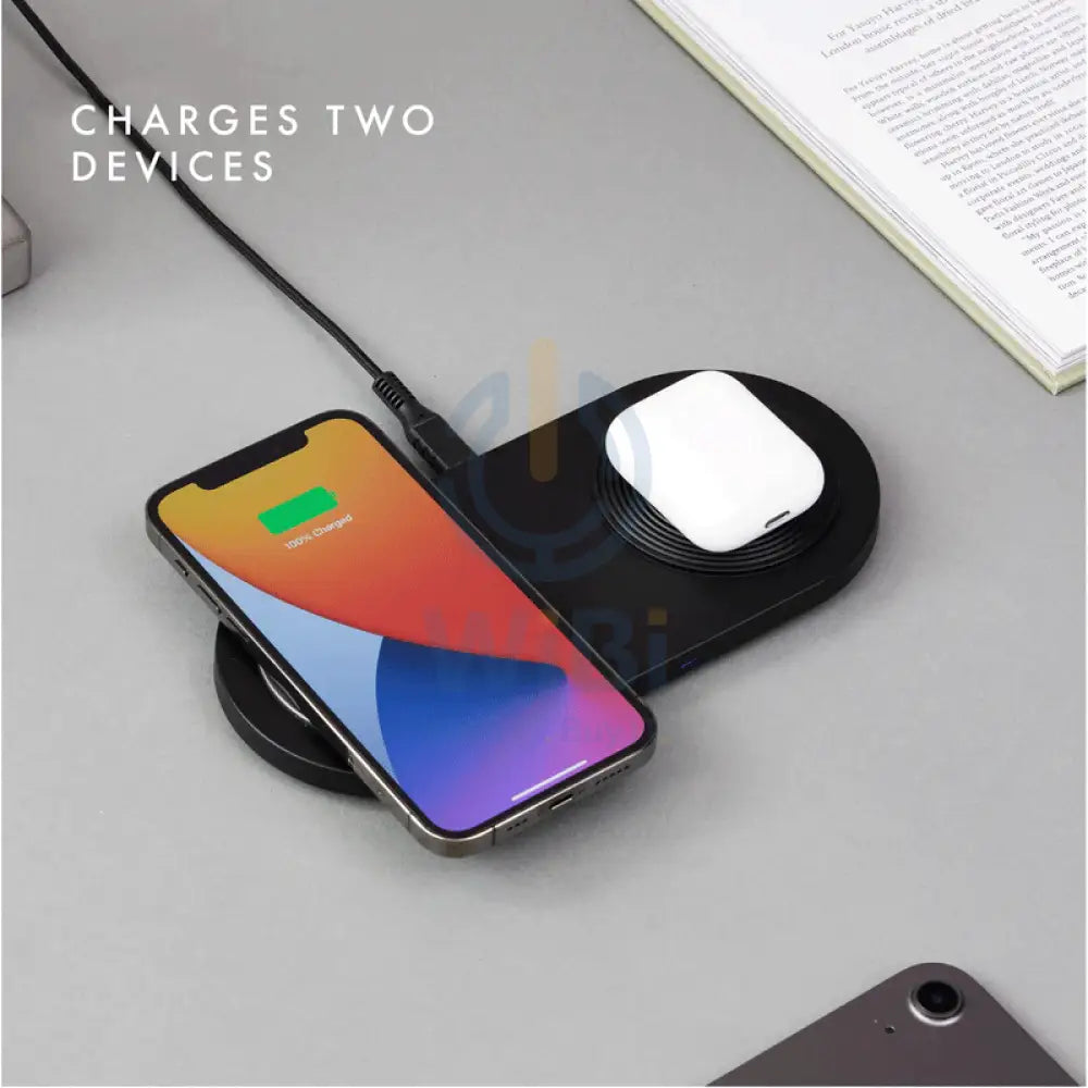 Powerology Dual Wireless Powerpad Charger - 15W / Black Accessories > Power Adapters