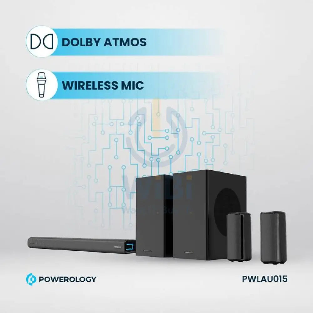 Powerology Dual Woofer Wireless Home Theater - 5.2.4CH / Bluetooth / Black Accessories > Audio > Speakers