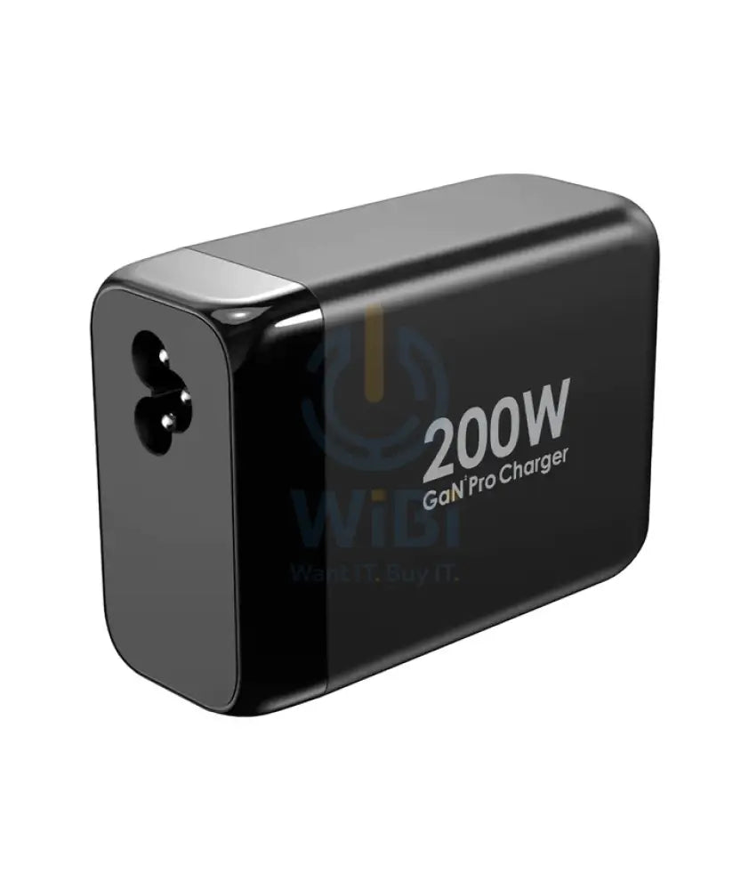 Powerology GaN Smart Charging Terminal - 200W / USB-C / USB-A / Black Accessories > Power Adapters