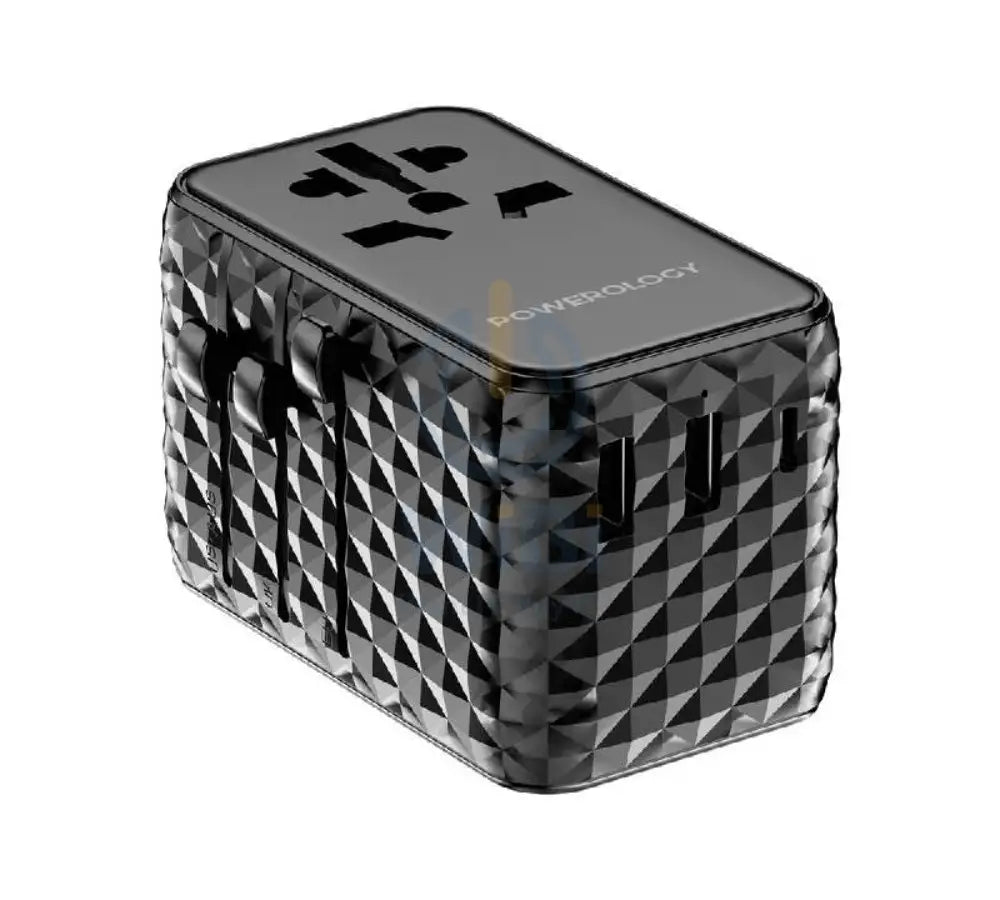 Powerology GaN Universal Charger Retractable Type-C Cable - 20W / Black Accessories > Power Adapters