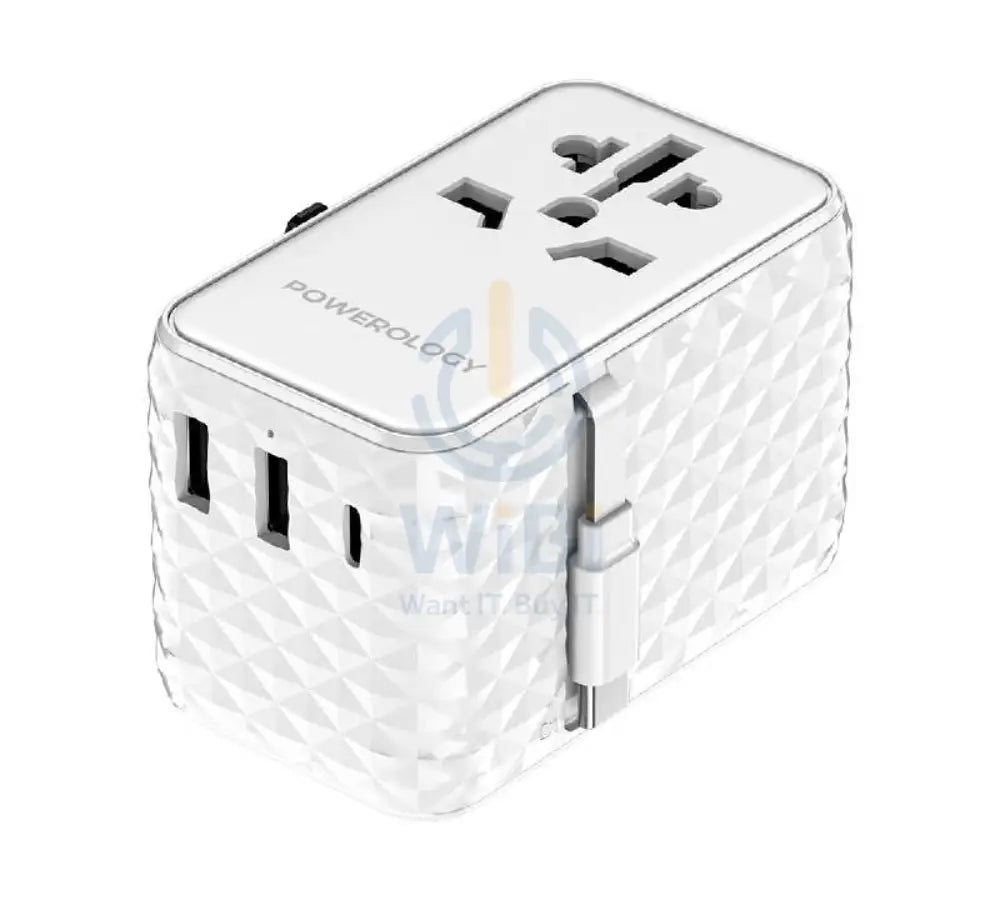 Powerology GaN Universal Charger Retractable Type-C Cable - 20W / White Accessories > Power Adapters