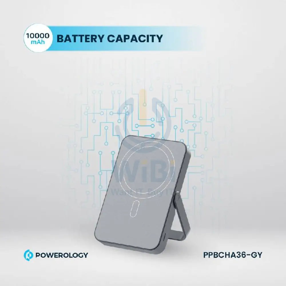 Powerology MagSafe Power Glass Surface Power Bank - 10000mAh / Type-C / Grey Accessories > Power Bank