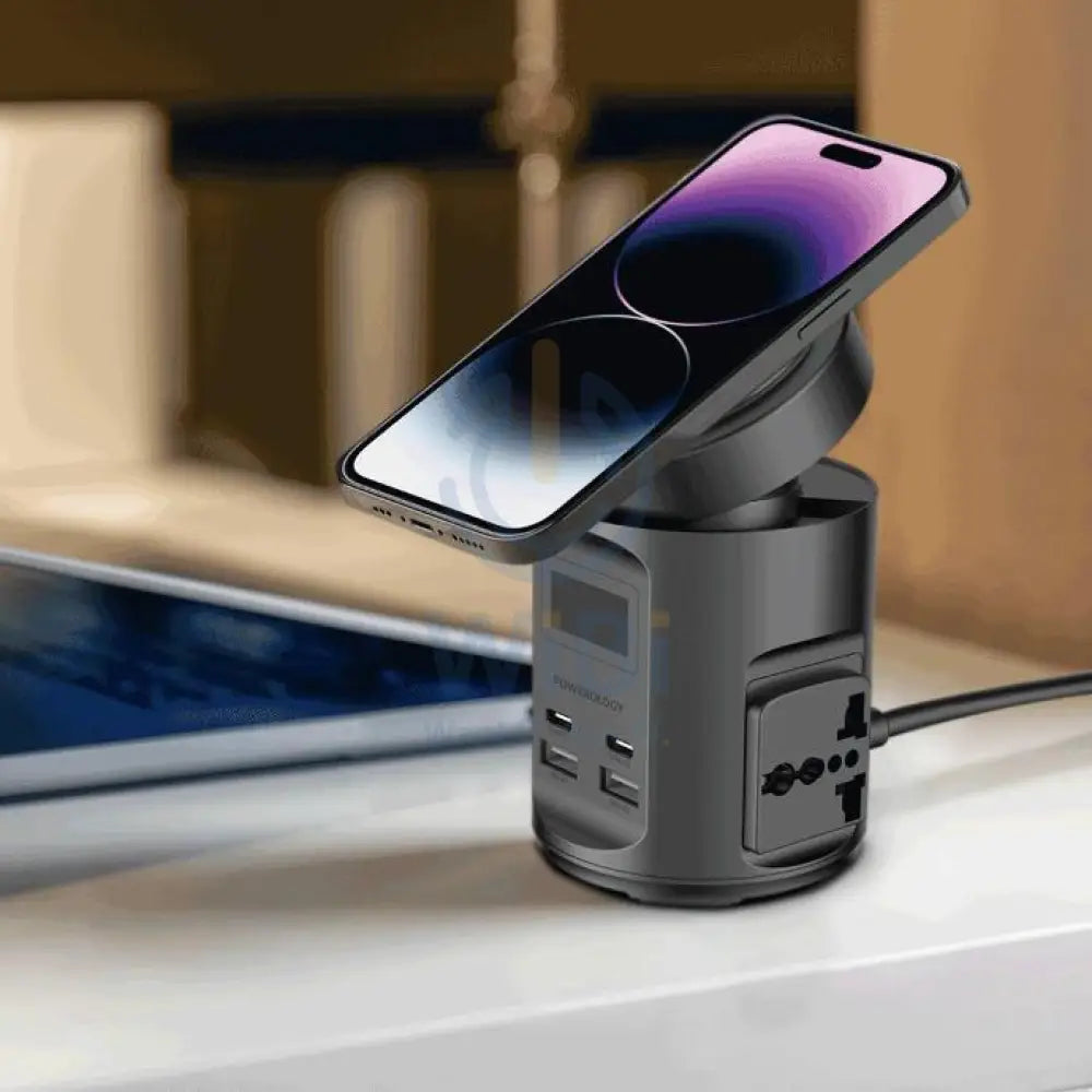 Powerology Magsafe Power Hub USB-C Power Delivery And USB-A QC 3.0 - Black Accessories > Power Adapters