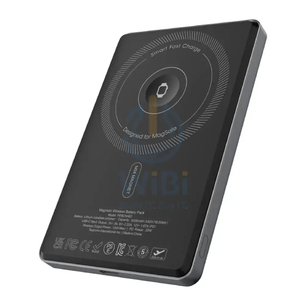 Powerology MagVolt Magnetic Power Bank - 5000mAh / 20W PD / Black Accessories > Power Bank
