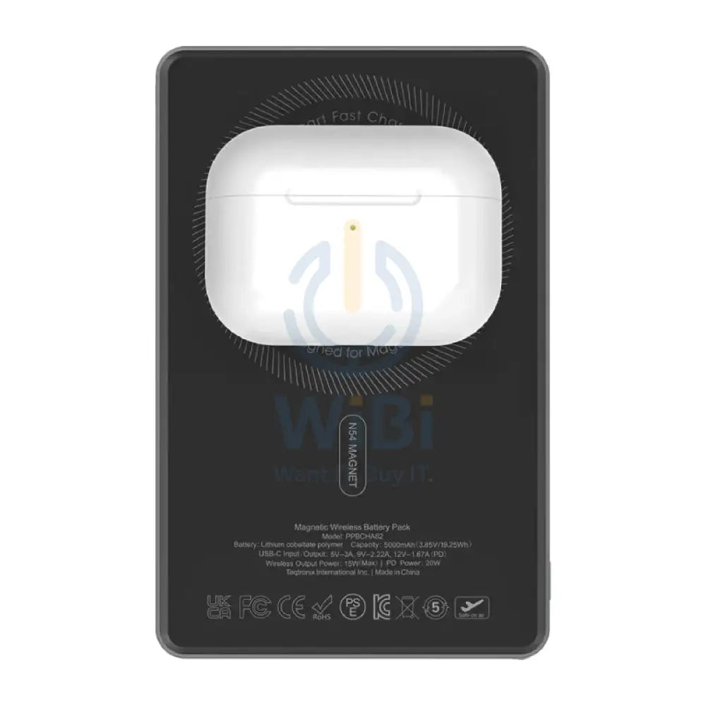 Powerology MagVolt Magnetic Power Bank - 5000mAh / 20W PD / Black Accessories > Power Bank