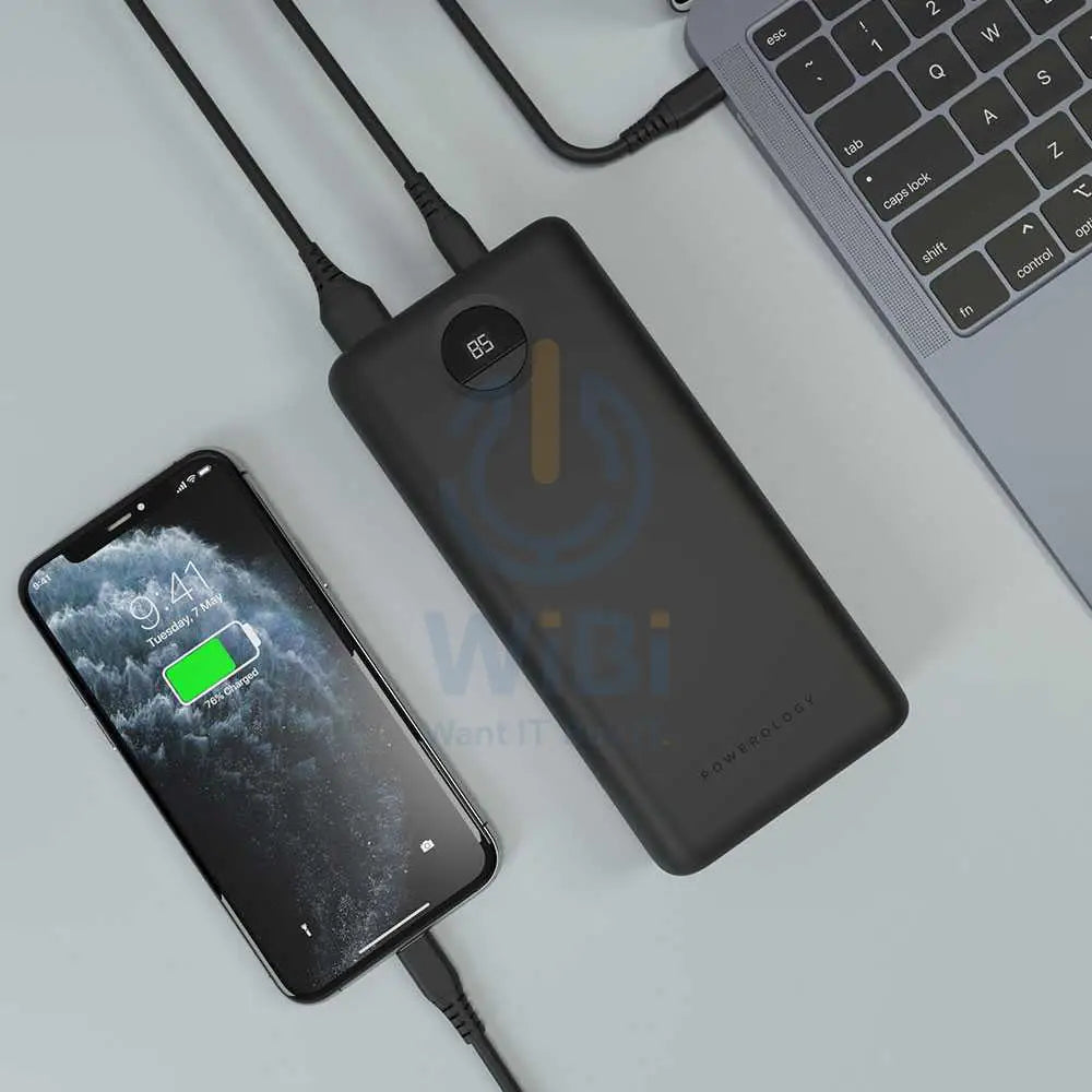 Powerology Portable Power Bank Fast Charging - 30000mAh / 45W / Black Accessories > Power Bank > Offer Zone