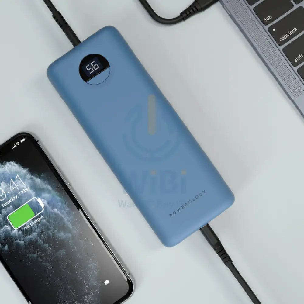 Powerology Portable Power Bank Fast Charging - 30000mAh / 45W / Blue Accessories > Power Bank