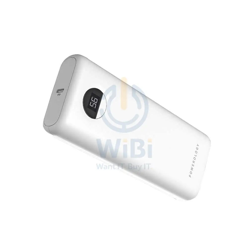 Powerology Power Bank - 20000mAh / USB-A / USB-C / White Accessories > Power Bank