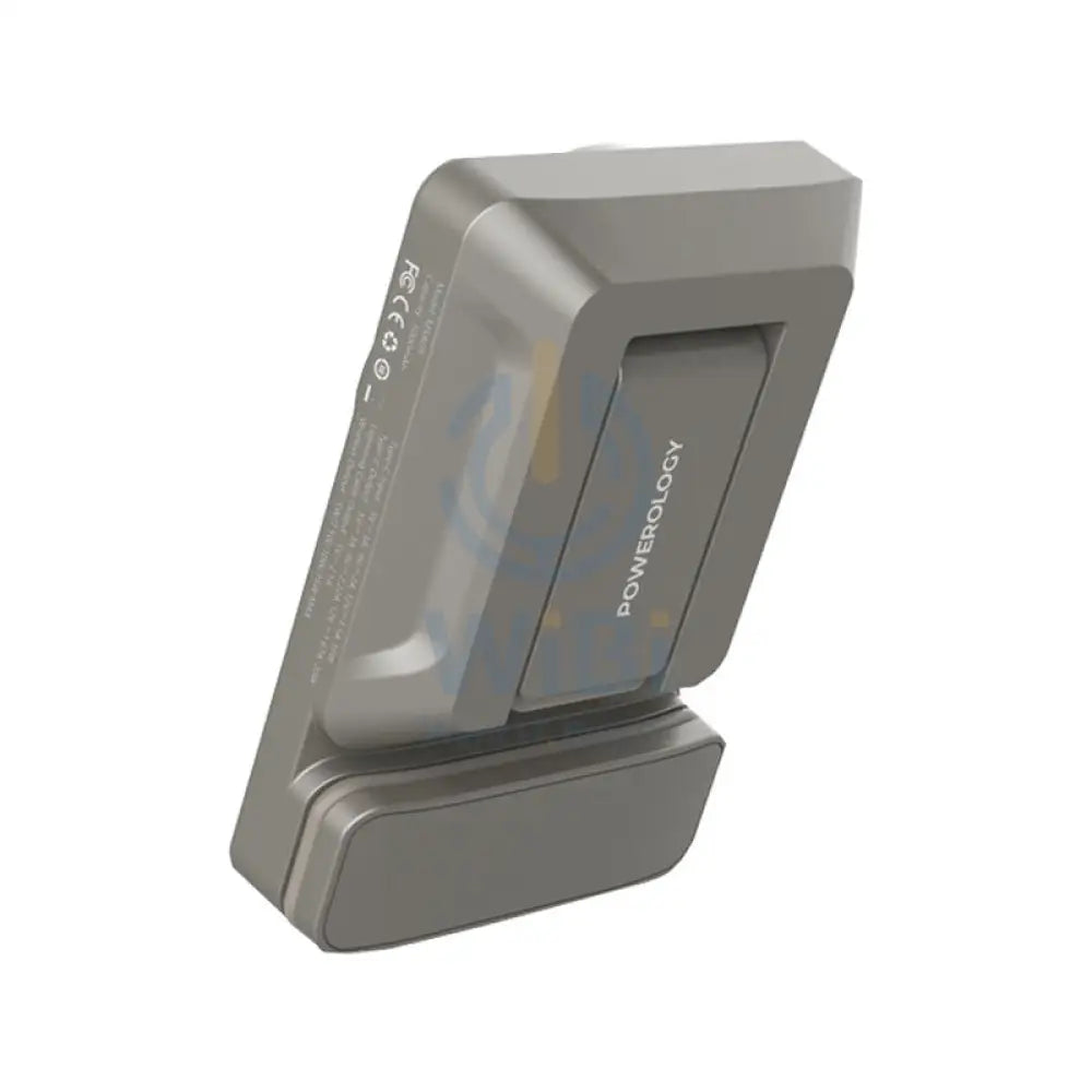 Powerology Power Bank With Magnetic Wireless Charger Car Mount - 5000mAh / USB / Type-C - Titanium Accessories > Power