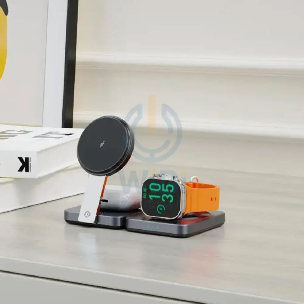 Powerology Qi2-15W Magsafe iPH15 Multi-Device Charging Stand - Black Accessories > Power Adapters