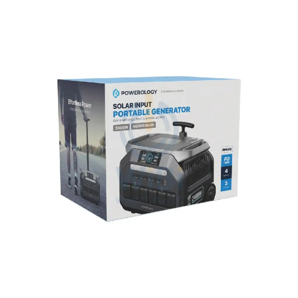 Powerology Solar Input Portable Generator - 600000mAh / Black Accessories > Outdoor & Travel