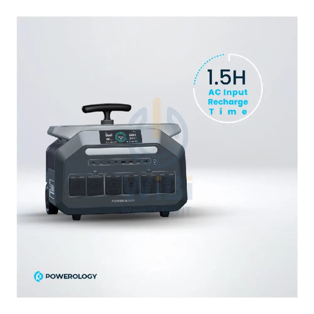 Powerology Solar Input Portable Generator - 600000mAh / Black Accessories > Outdoor & Travel