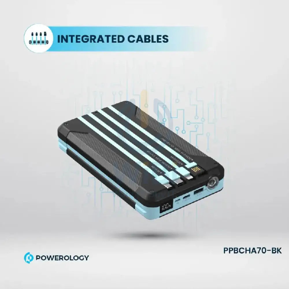 Powerology Solar Multi-Cable Power Bank - 16000mAh / Black Accessories > Power Bank