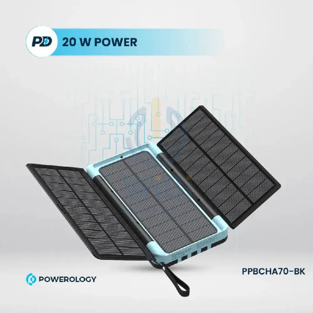 Powerology Solar Multi-Cable Power Bank - 16000mAh / Black Accessories > Power Bank