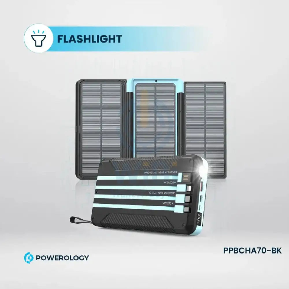 Powerology Solar Multi-Cable Power Bank - 16000mAh / Black Accessories > Power Bank