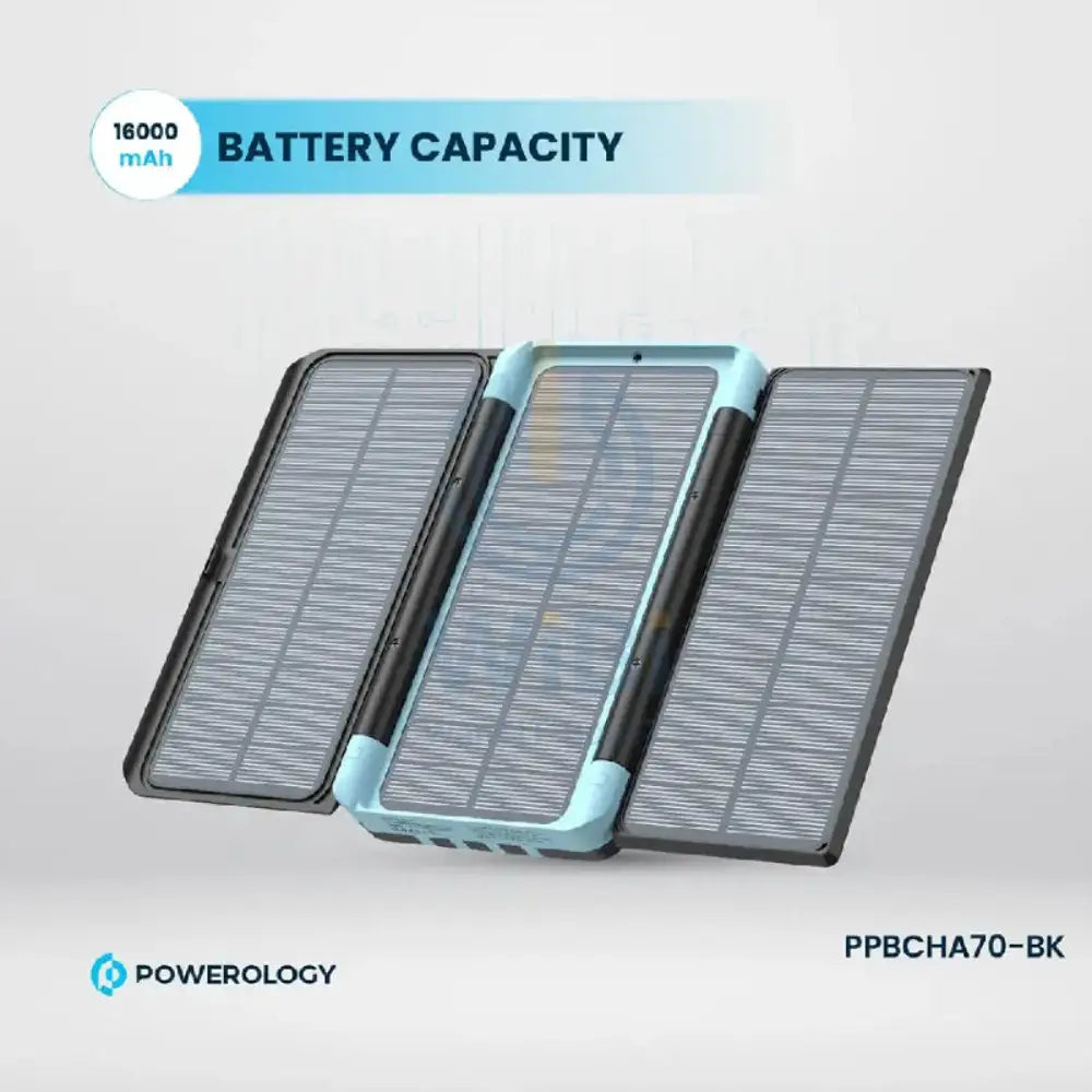 Powerology Solar Multi-Cable Power Bank - 16000mAh / Black Accessories > Power Bank