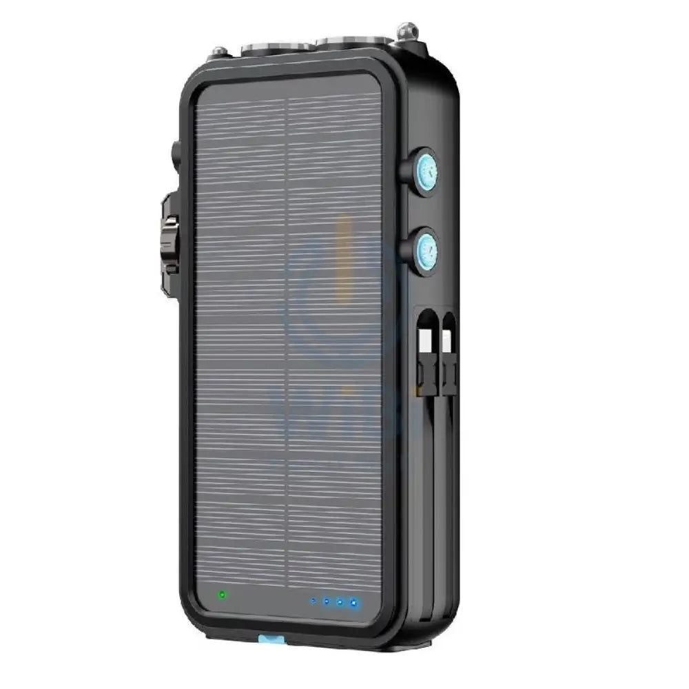 Powerology Solar Power Bank with FM Radio Speaker and Lights - 16000mAh / Black Accessories > Power Bank