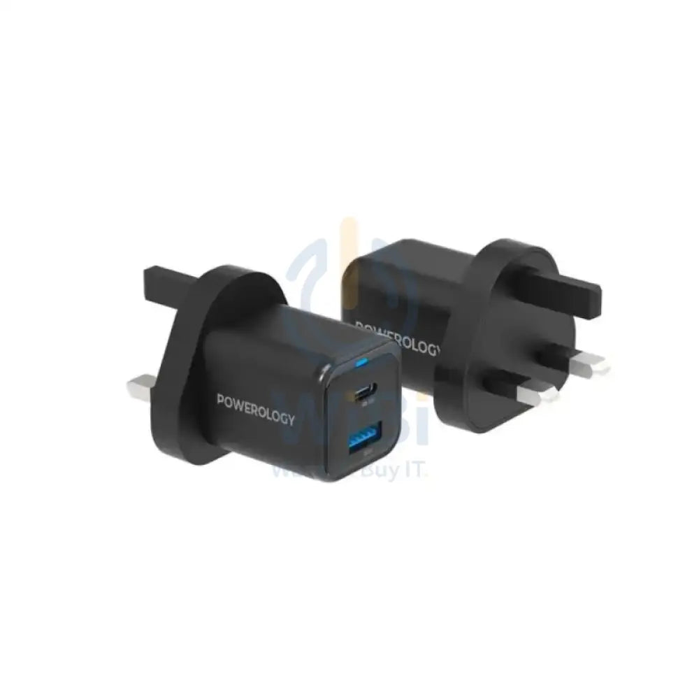 Powerology Super Compact Quick Charger With Cable - 35W / 1.2 Meter / Black Accessories > Power Adapters