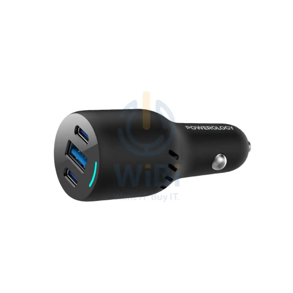 Powerology Triple Ports Car Charger - 65W / Black Accessories > Mobiles & Tablets > Mobiles > Car Chargers