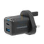 Powerology UK GaN Charger - 35W / USB-C / USB-A / Black Accessories > Power Adapters