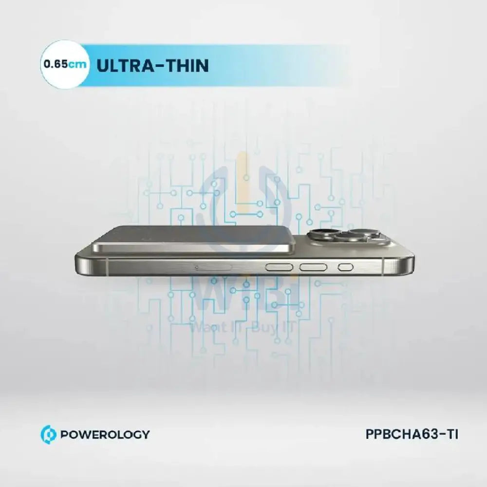 Powerology Ultra-Thin MagSafe Power Bank - 5000mAh / Type-C / Titanium Accessories > Power Bank