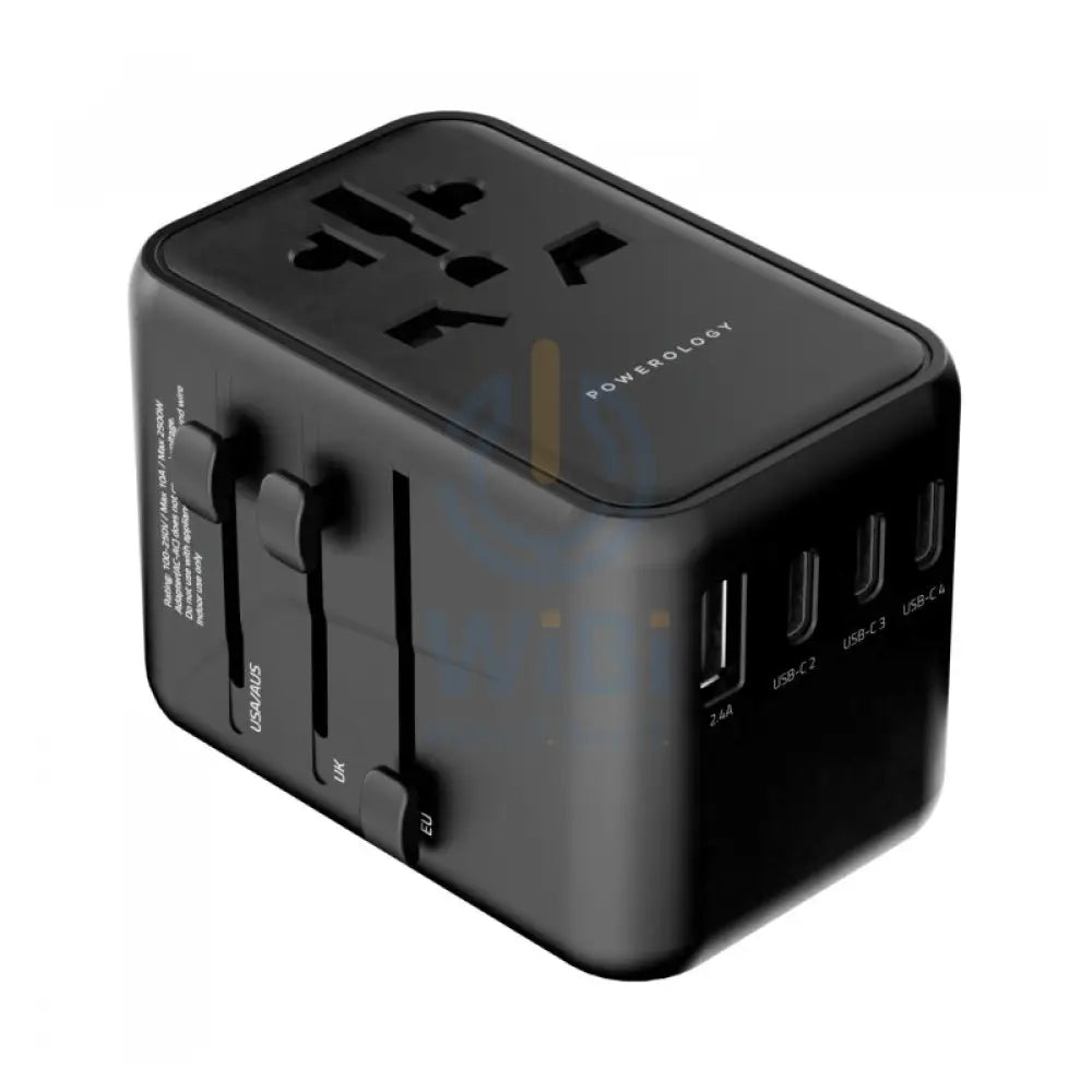 Powerology Universal Multi-Port Travel Adapter - 65W / Grey Accessories > Power Adapters