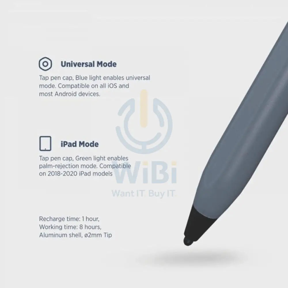 Powerology Universal Smart Pencil 2 in 1 - Grey Accessories > Smart Devices > Offer Zone