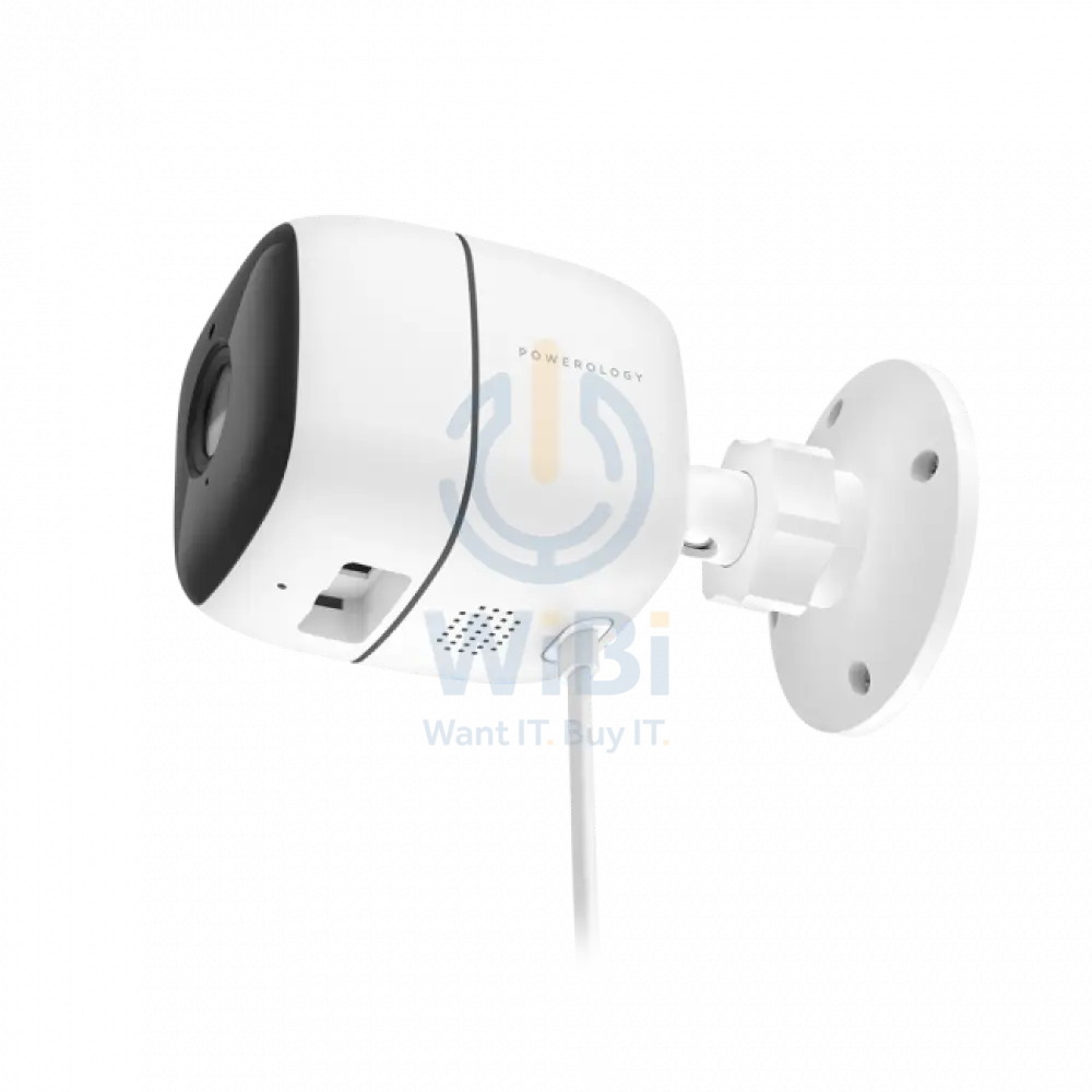 Powerology WiFi Smart Outdoor Camera 110 Wired Angle Lens Camera - White Cameras > Security Cameras