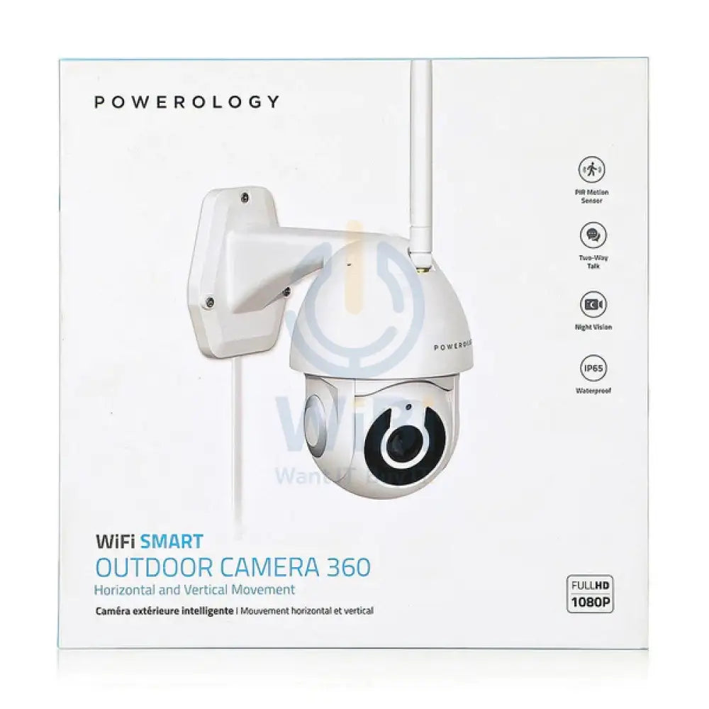 Powerology WiFi Smart Outdoor Camera 360 Horizontal And Vertical Movement - White Cameras > Security Cameras > Offer