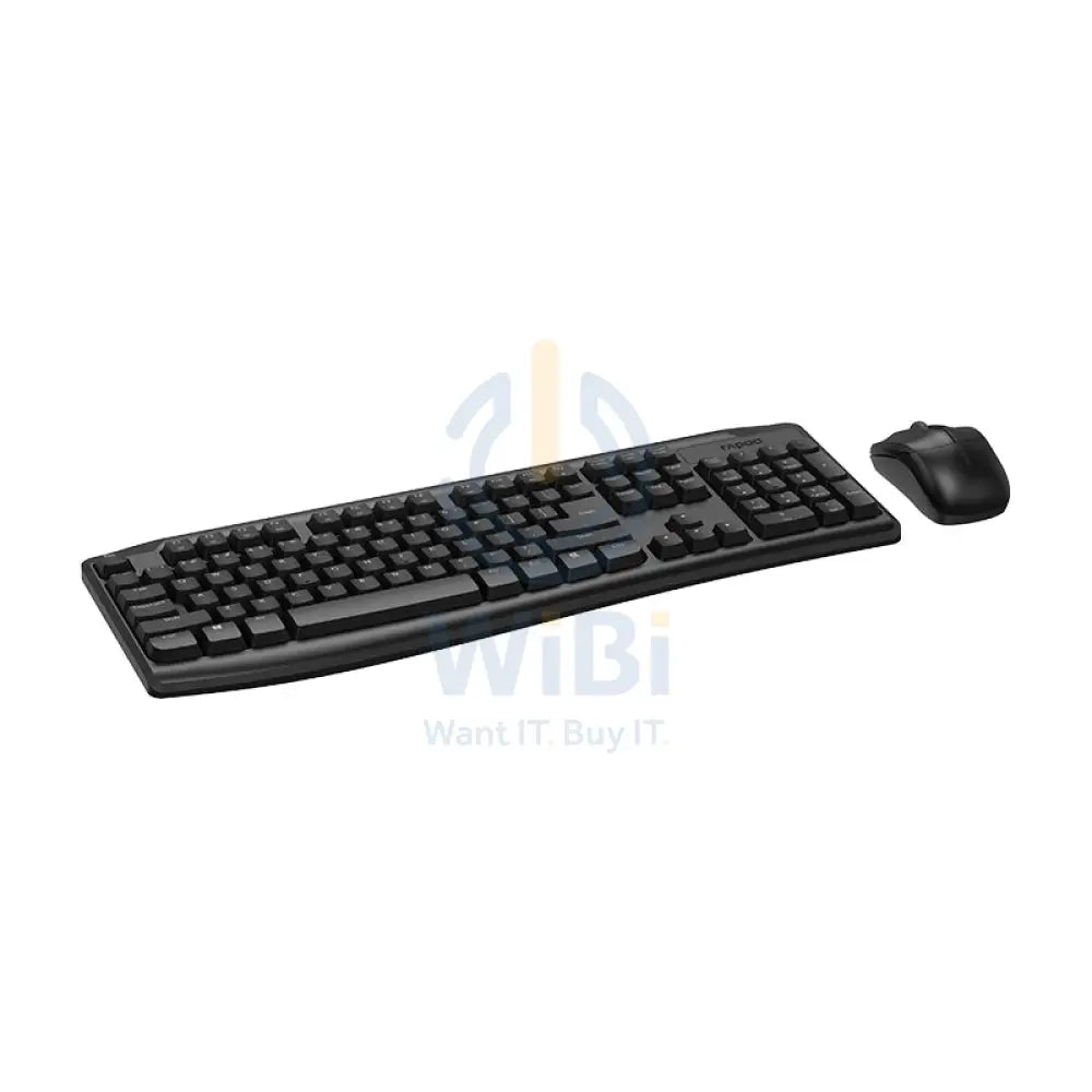 Rapoo X1800Pro Wireless Optical Mouse & Keyboard AR - 2.4 GHz / 10m / 1000 DPI / USB / Arabic/English - Black