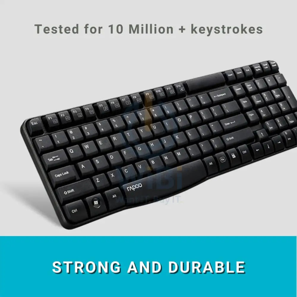 Rapoo X1800S Wireless Keyboard & Mouse Combo - 2.4 GHz / 10m / 1000 DPI / USB / Arabic/English - Black Accessories >