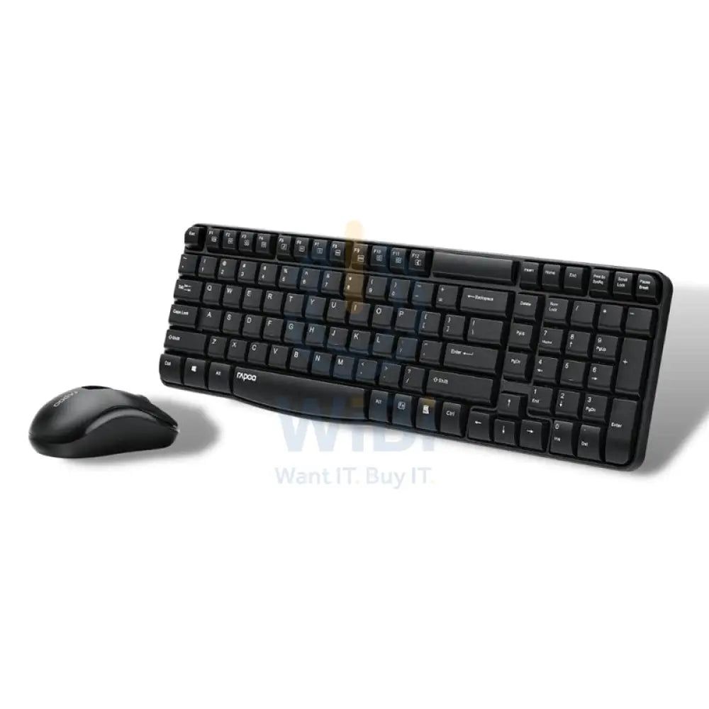 Rapoo X1800S Wireless Keyboard & Mouse Combo - 2.4 GHz / 10m / 1000 DPI / USB / Arabic/English - Black Accessories >