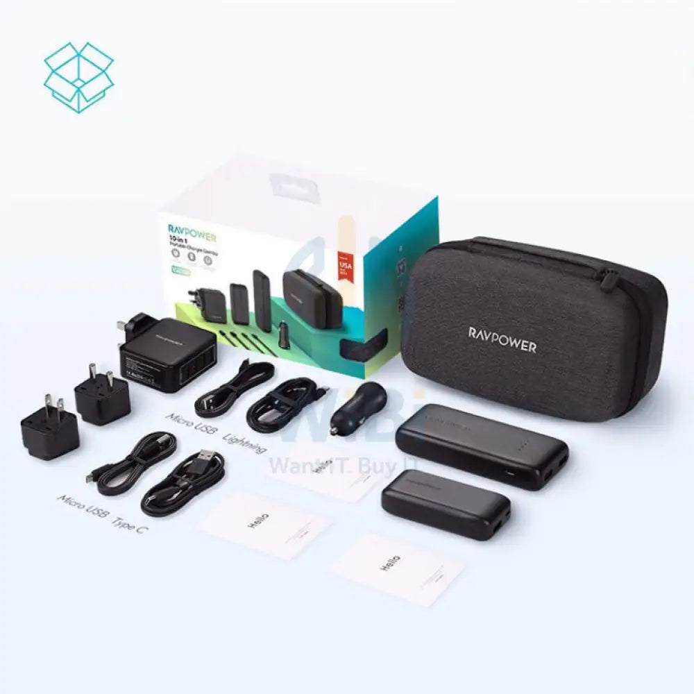 RavPower 10-in-1 Portable Charger Combo RP-PB182 - Black Accessories > Power Adapters